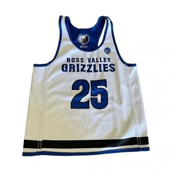 Alleson Athletic Grizzlies Blue White Basketball Jersey Sleeveless SZ M # 1319 - Picture 4 of 7